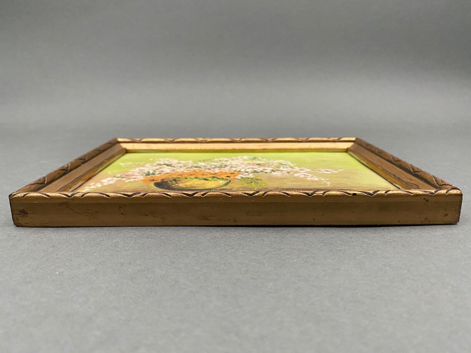Oil on cardboard Still life by G. Toullourt XXth Bouquet of flowers