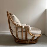 Pair of Roche Bobois rattan armchairs