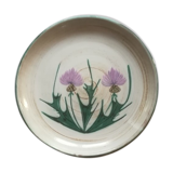 Round dish with thistles