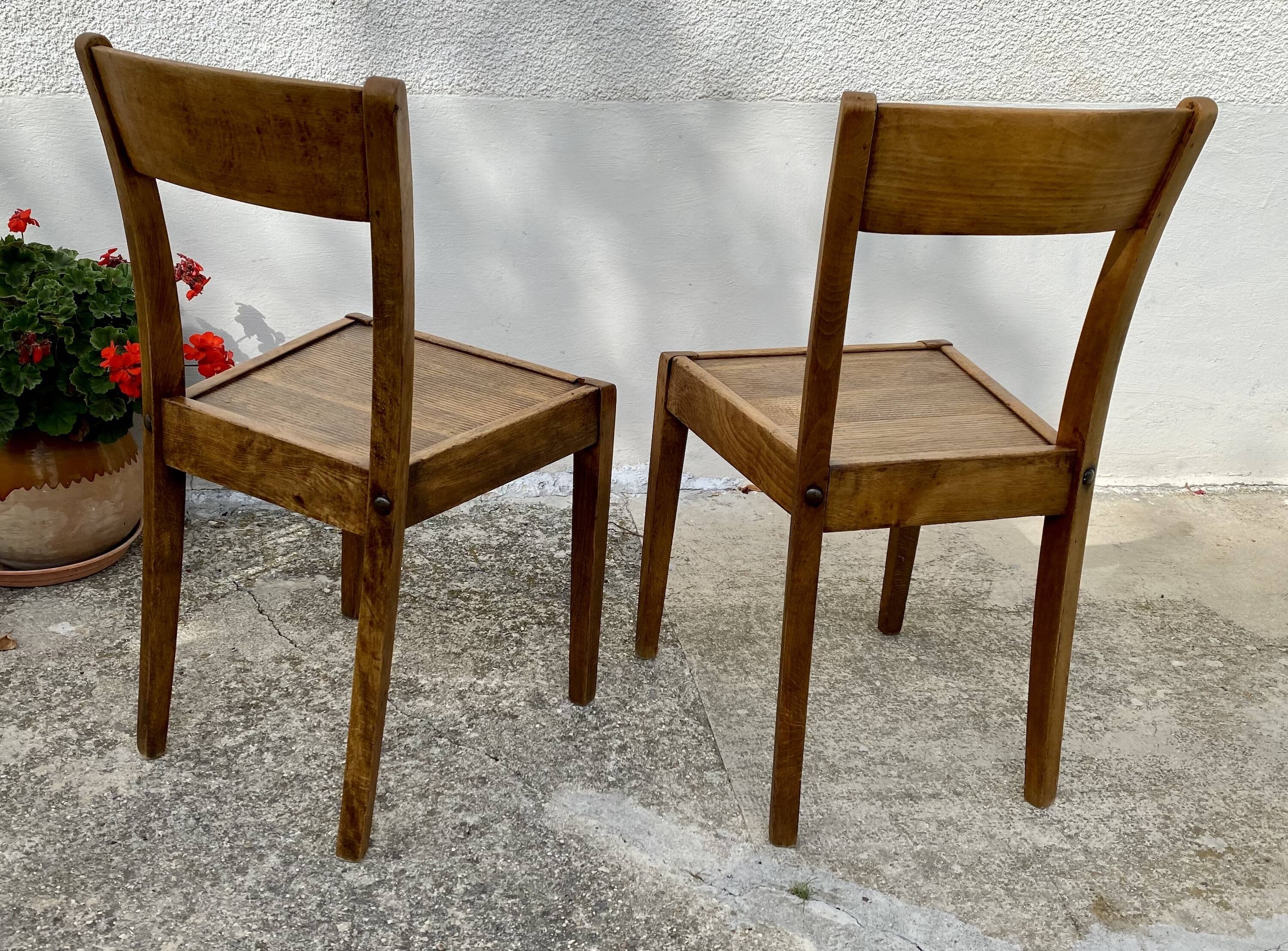 Paire de chaises bistro reconstruction vintage 1940