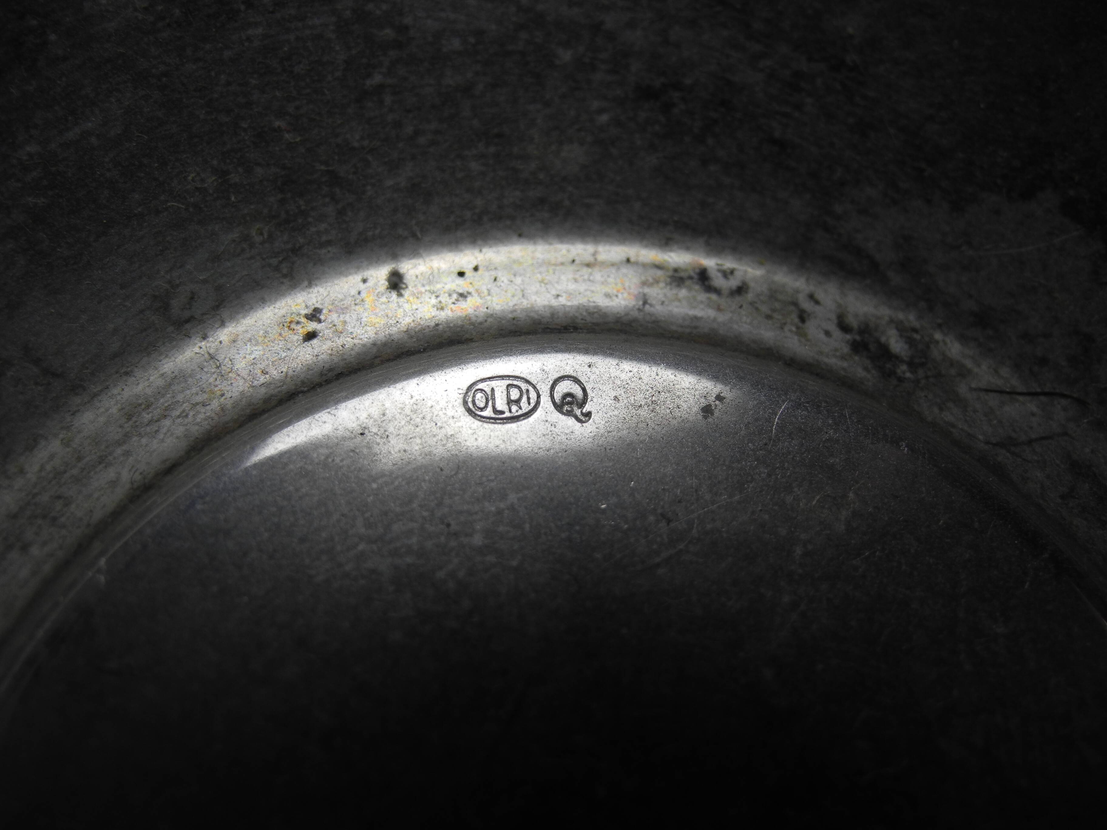 vintage silver-plated metal trinket dish by Olri.