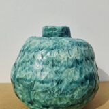 Turquoise round vase 1970 signed