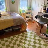 Handmade traditional Moroccan wool rug size 140 x 260 cm.