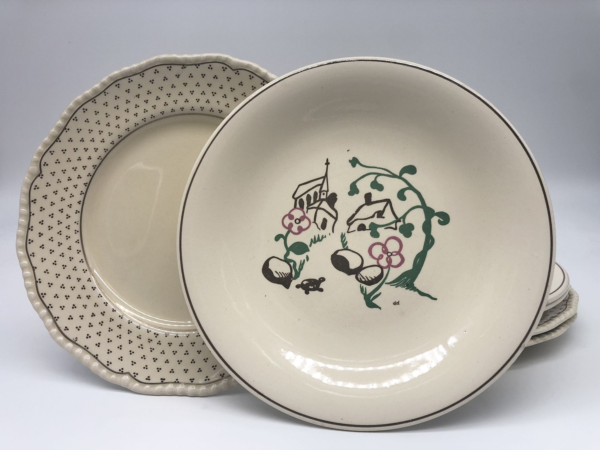 Series of 6 mismatched dessert plates (Salins/Royal Doulton)