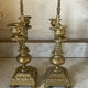 Pair of gilded bronze candlesticks in the Napoleon III style.