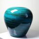 Large ceramic vase with mixed clays, malachite green glaze, 1950s-70s.