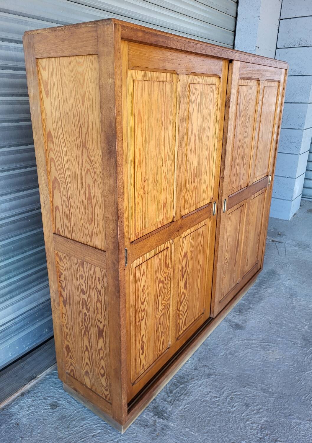 Authentique grand meuble rangement classeur Vintage en bois massif