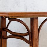 Curved wood bistro table