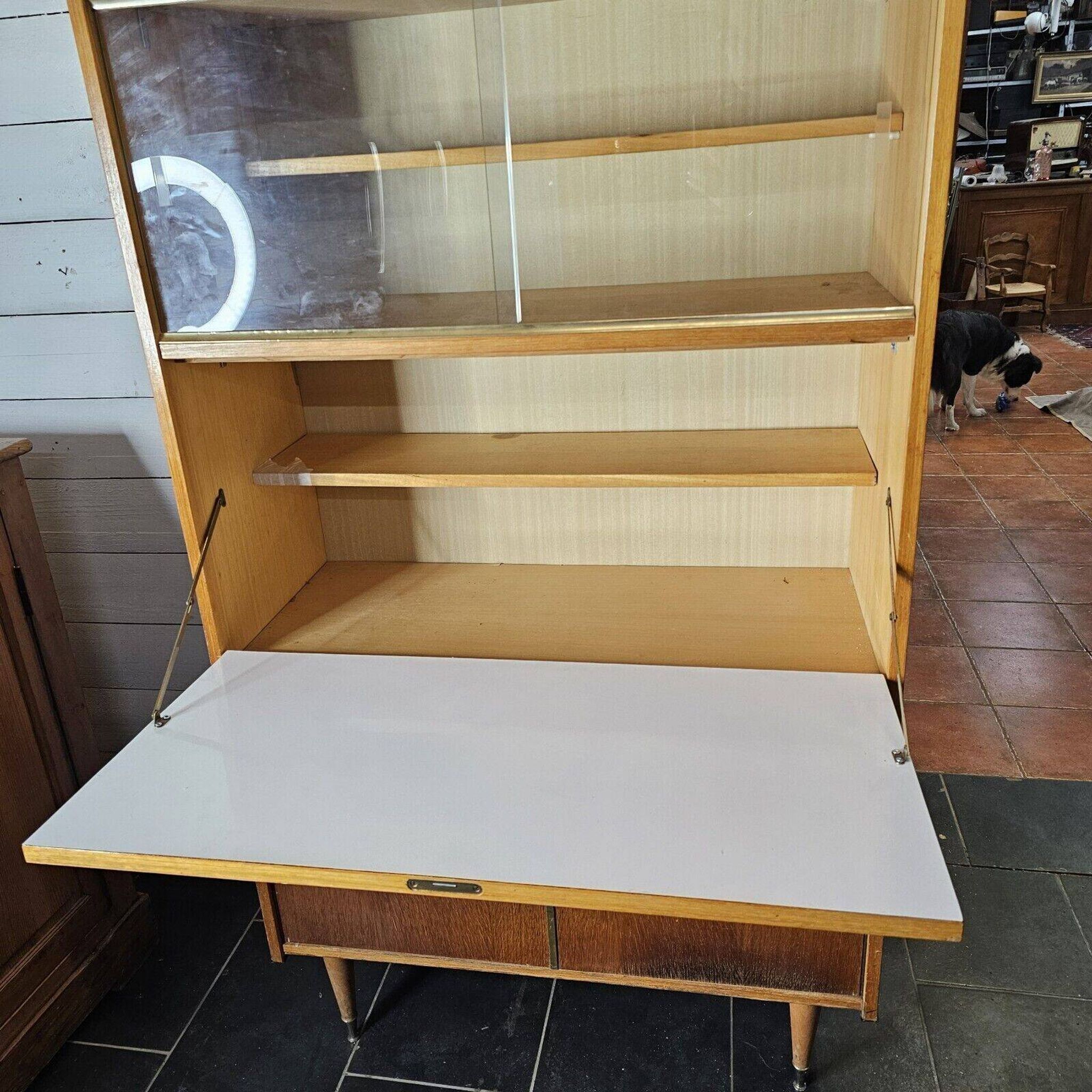 vintage oak secretary desk