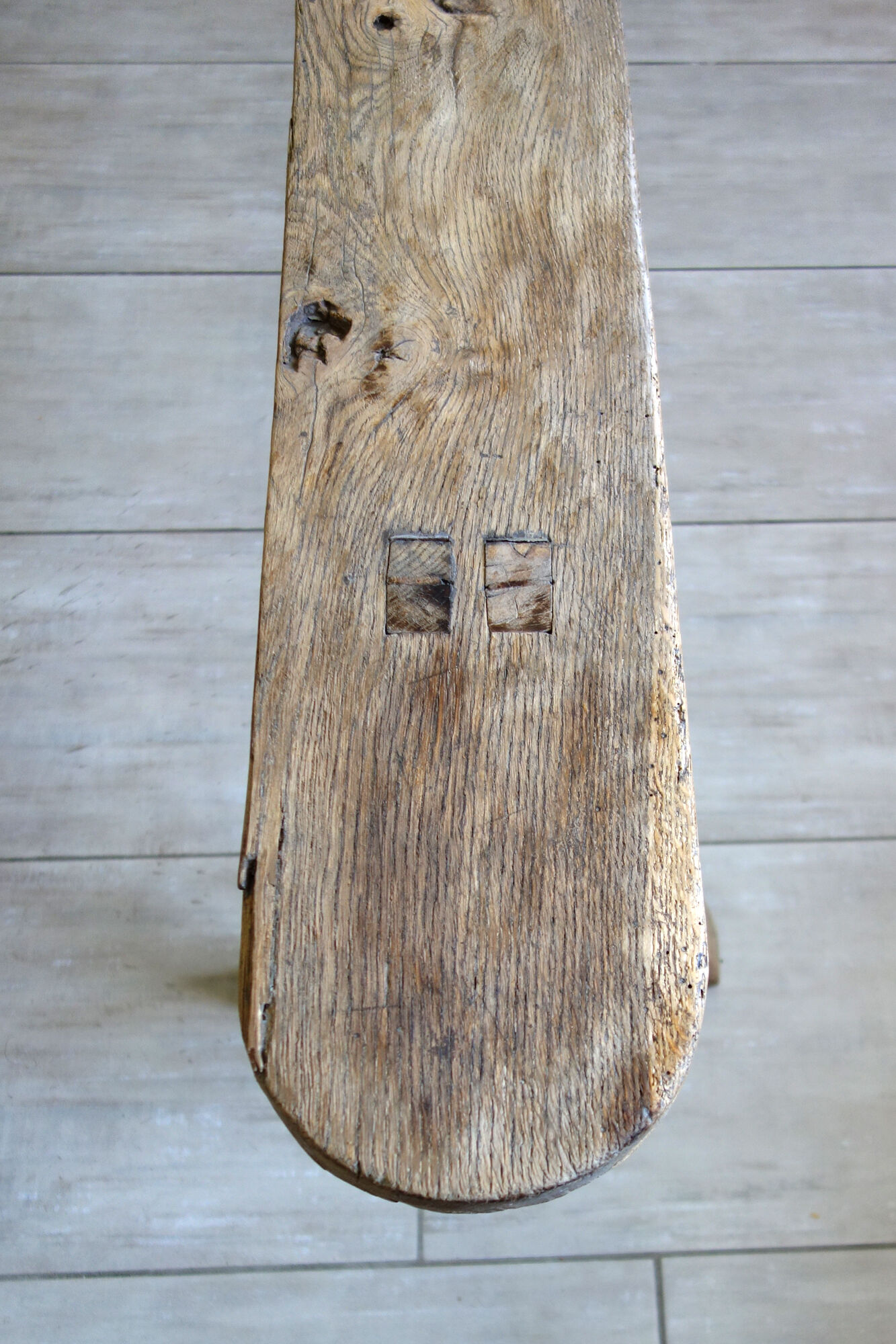 Very old oak farm bench