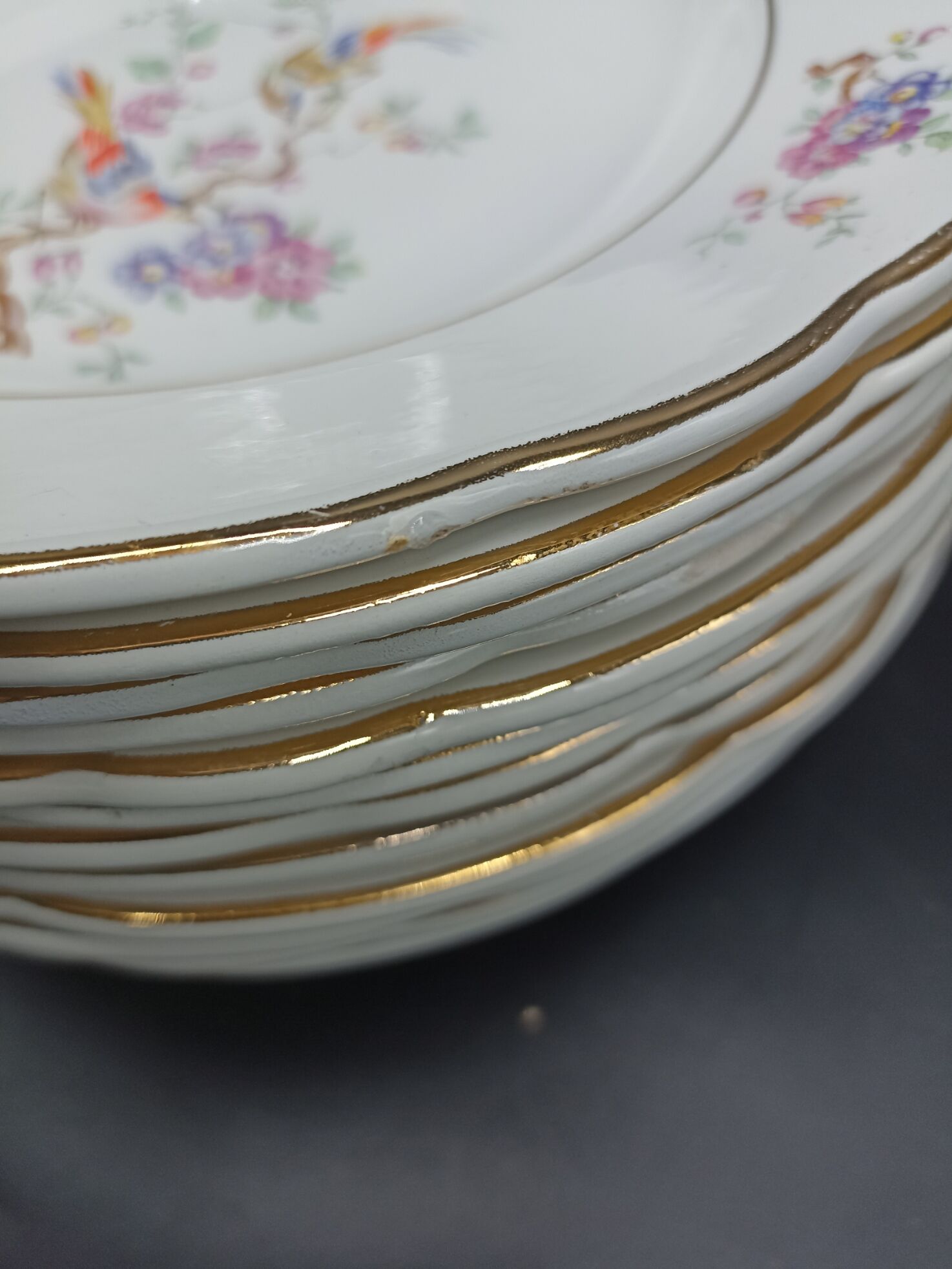 12 hollow plates Badonviller KG Lunéville - Birds