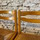 6 Regain House chairs - Elm and straw - 1980 - Vintage - Brutalist