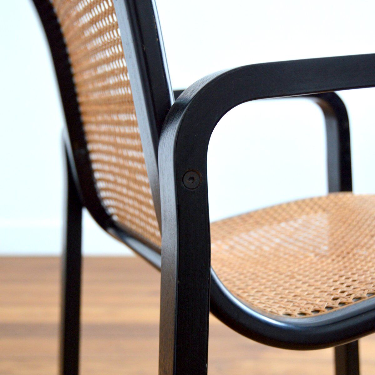 Wooden armchair and canning 60/70s