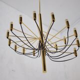 Lustre spirale en laiton style Sarfatti.