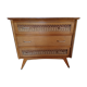 Commode bois et rotin vintage années 50