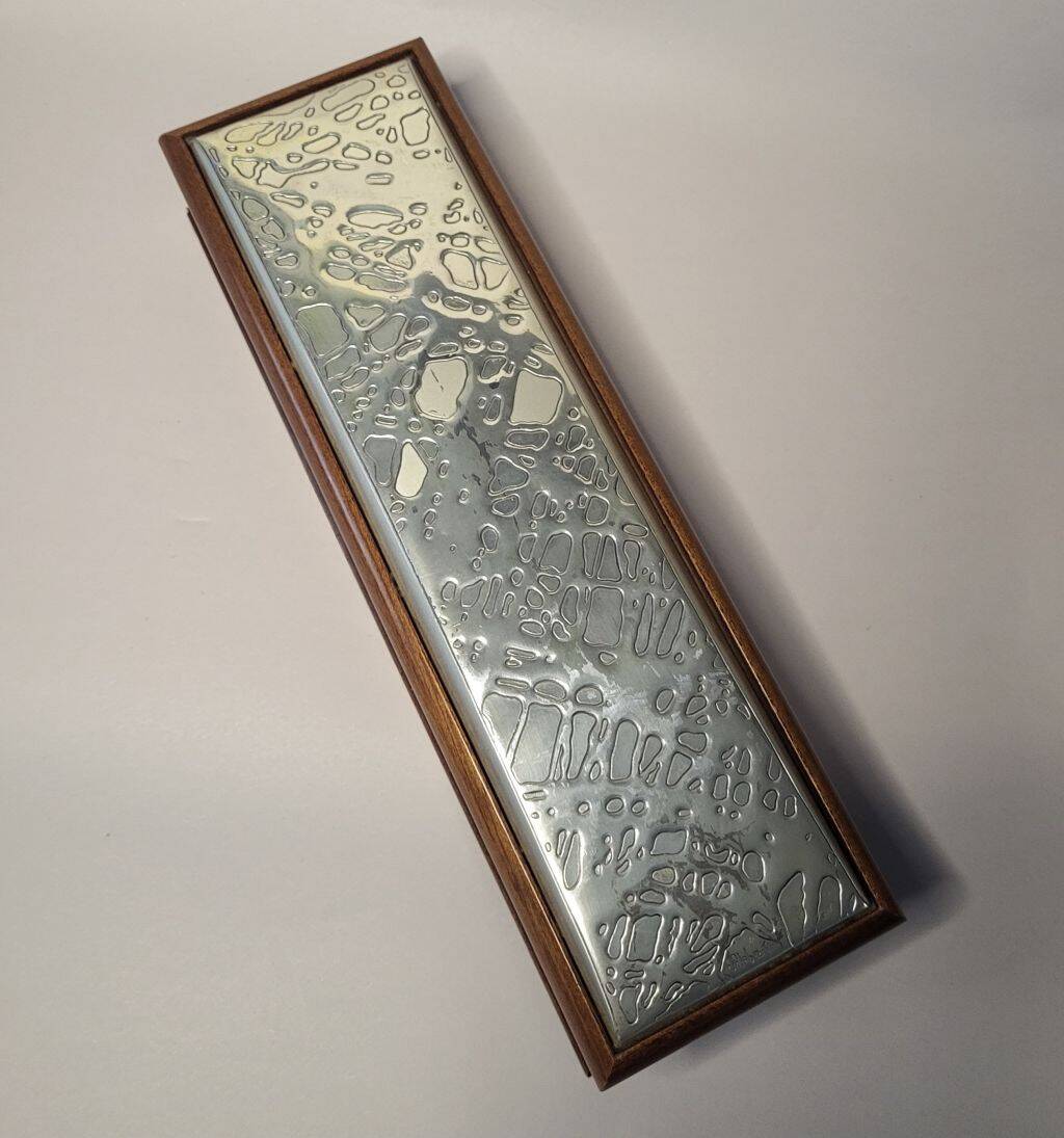 Italian Zeta Studio D'Arte Silver wooden Box w/ Sterling Silver Top