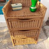 Wicker chest of drawers and rope