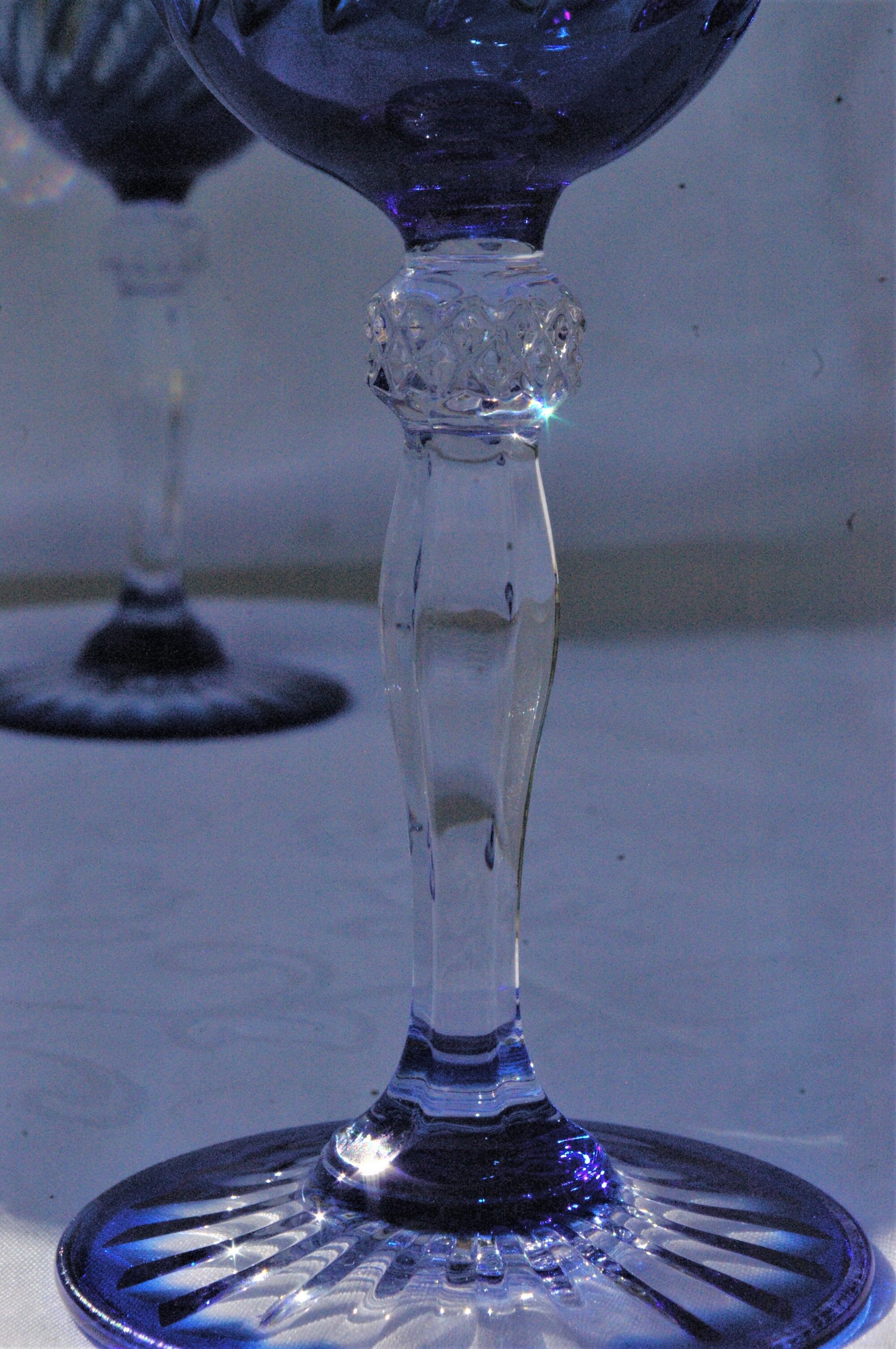 Cristal d'Arques - 6 Wine glasses model Blue Waltz - Double layer crystal