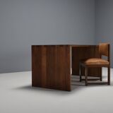 Rustic Solid Teak Desk / Table, France 1960s