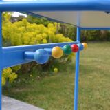 School shelf and hooks on wheels