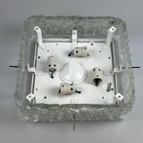 60s 70s ice glass flush mount ceiling lamp by Kaiser Leuchten Germany