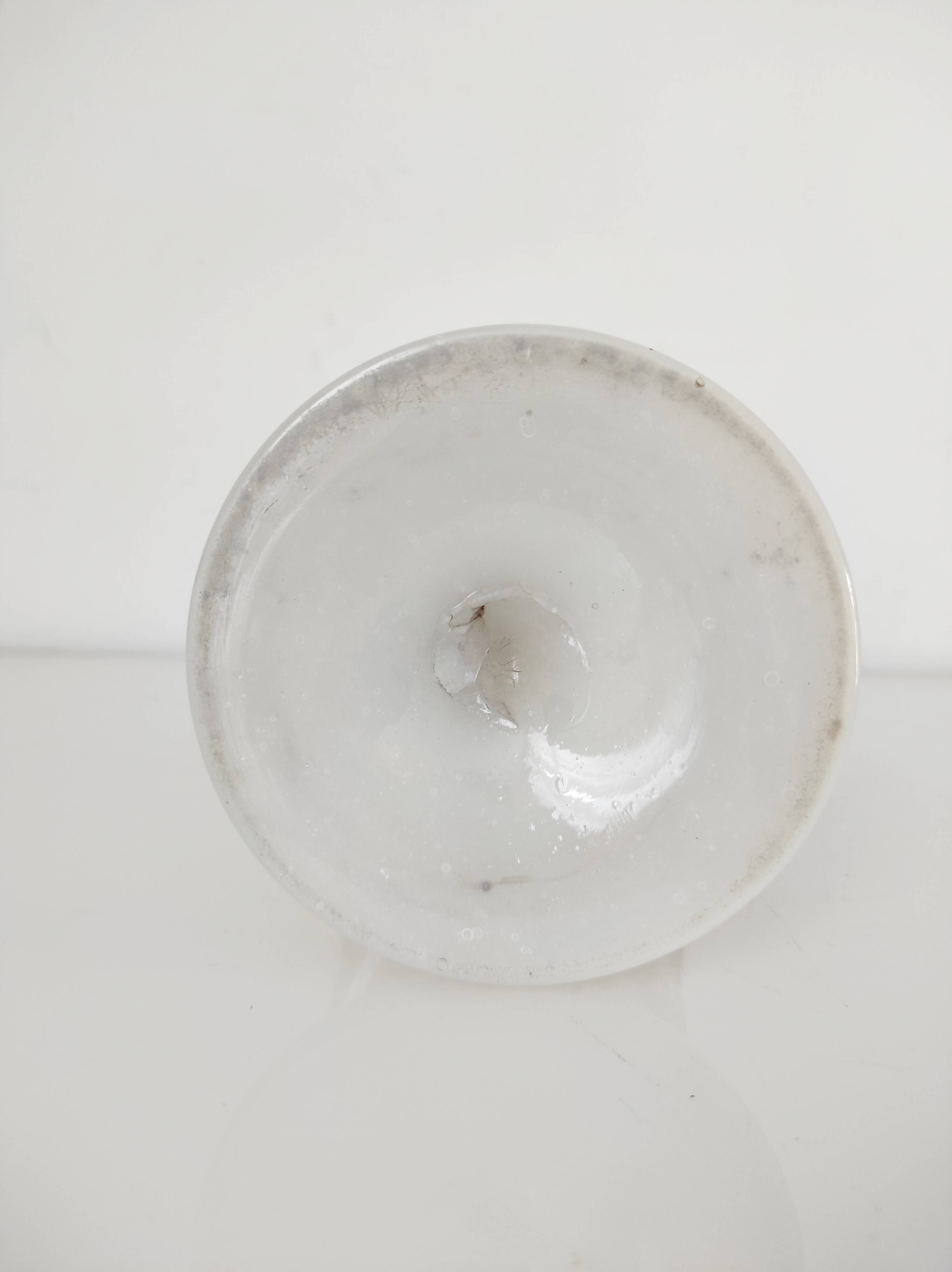 Opaline glass vase with hand-painted flowers, 1900