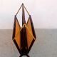 Cesare Lacca folding mahogany cane brass magazine rack 1960