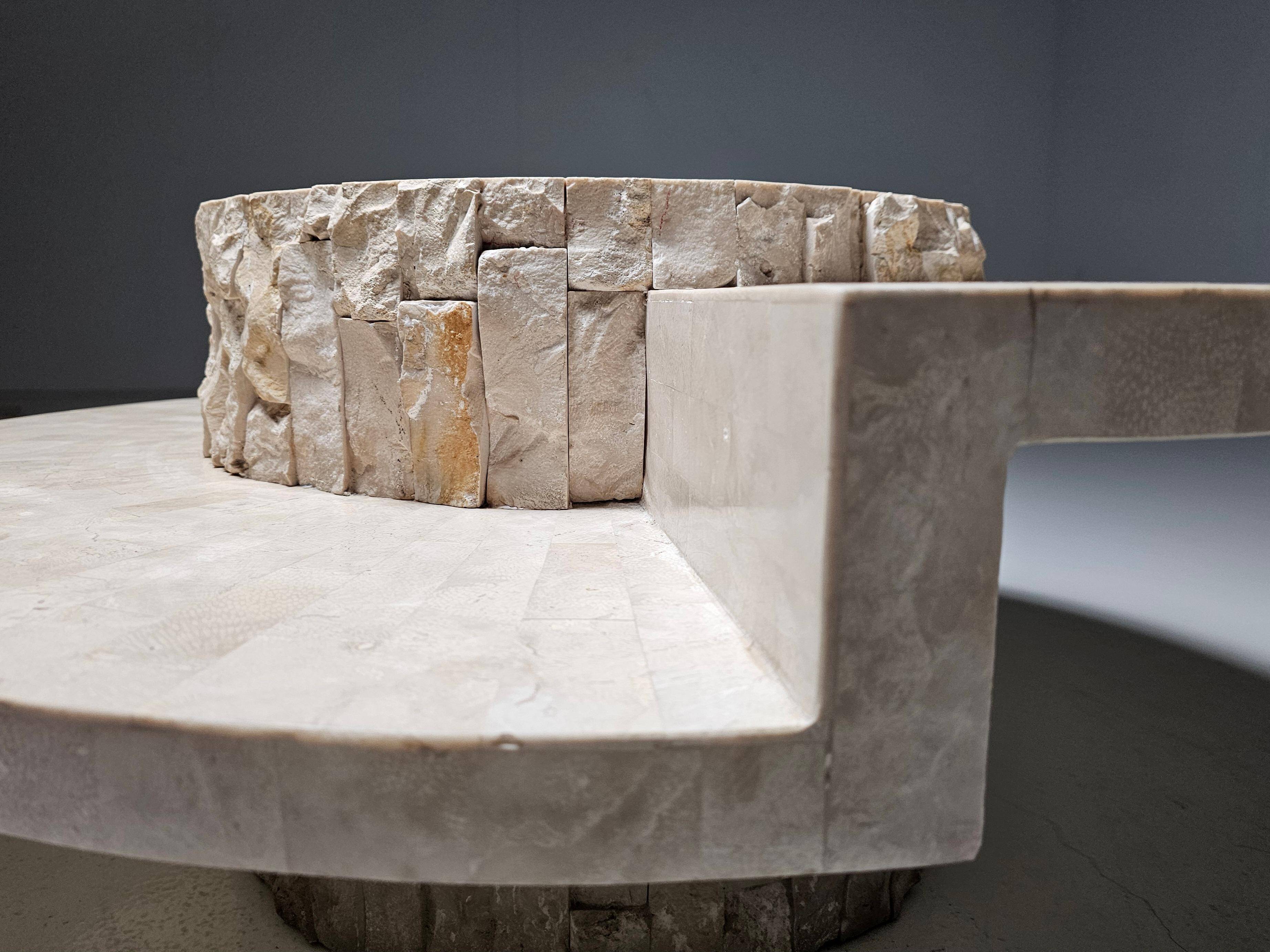 Mactan stone coffee table by Magnussen Ponte, 1980s