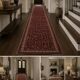 Long Vintage Oriental Runner Rug Handwoven Geometric Wool Stair Runner