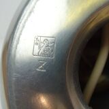 Vintage Pewter and Silk Desk Table Lamp Germany 1960 Minimalist Design