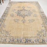 7x10 Cream & Blue Persian Rug 209x304Cm SK 22110
