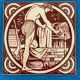 Set of 6 John Moyr Smith 15×15cm tiles – collector's items