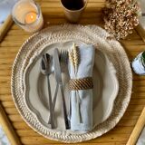 Set of 4 old gray monogram towels