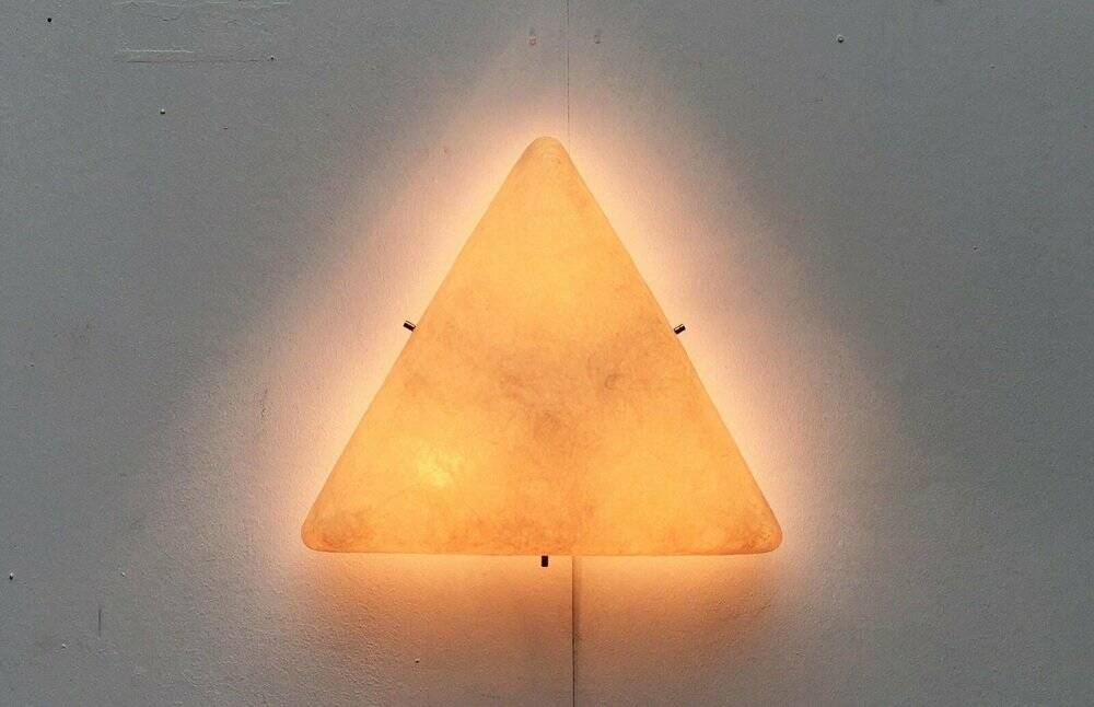 Mid-Century Minimalist Triangular Ceiling Lamp in Fibreglass, 1960s
