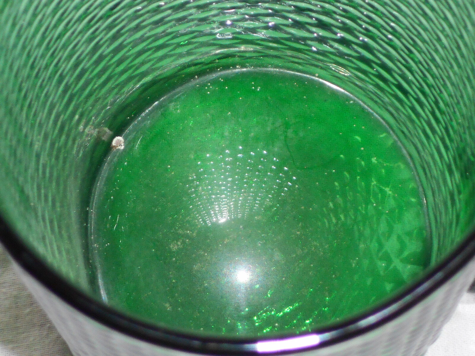 Vintage emerald green color glass pitcher