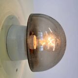 Small glass design wall or ceiling lamp, flush mount, 1970s