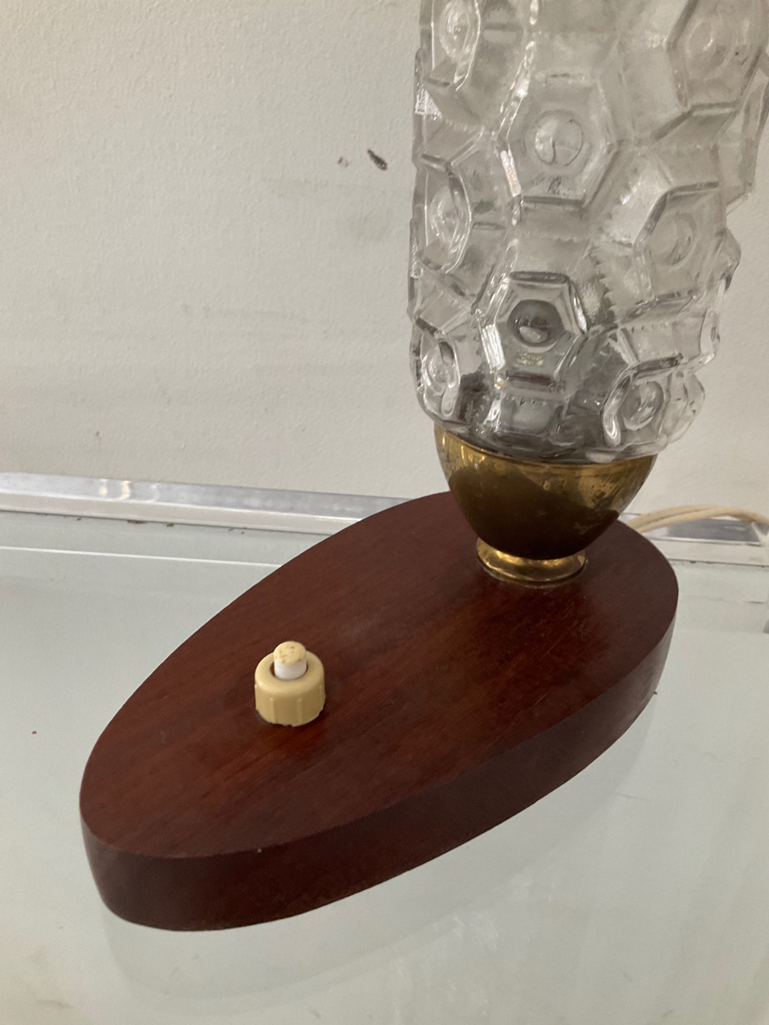 Teak and glass lamp from the 50s 60s