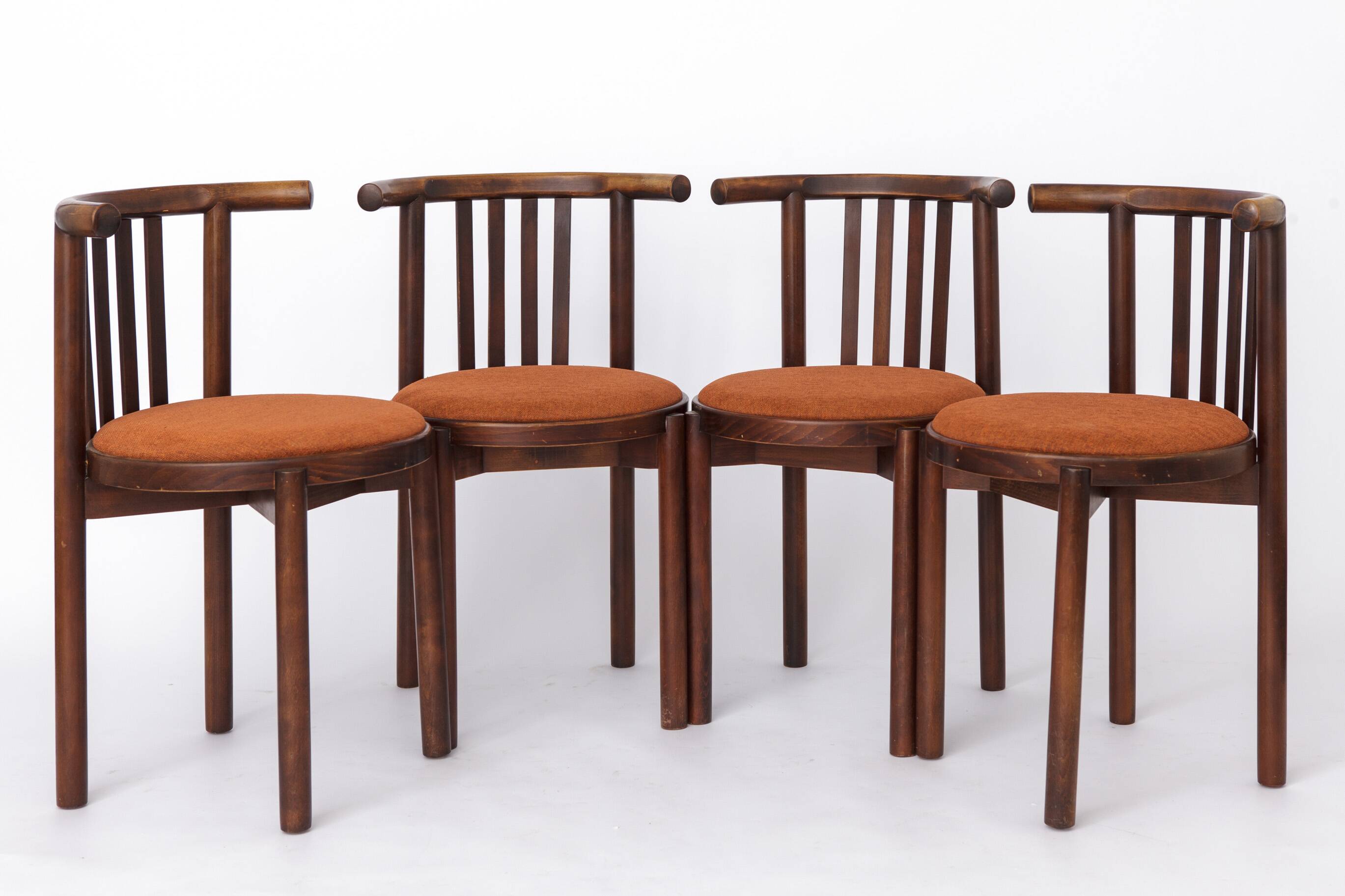 5 Bentwood Chairs 1950s, Vintage Beech Wood Chairs, Mid Century Dining