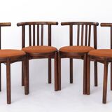 5 Bentwood Chairs 1950s, Vintage Beech Wood Chairs, Mid Century Dining