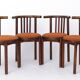 5 chaises en bois cintré des années 1950, chaises vintage en hêtre, salle à manger du milieu du siècle