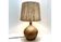 Vintage stoneware lamp by Alain Blanchard, 1970s, fern, rope shade