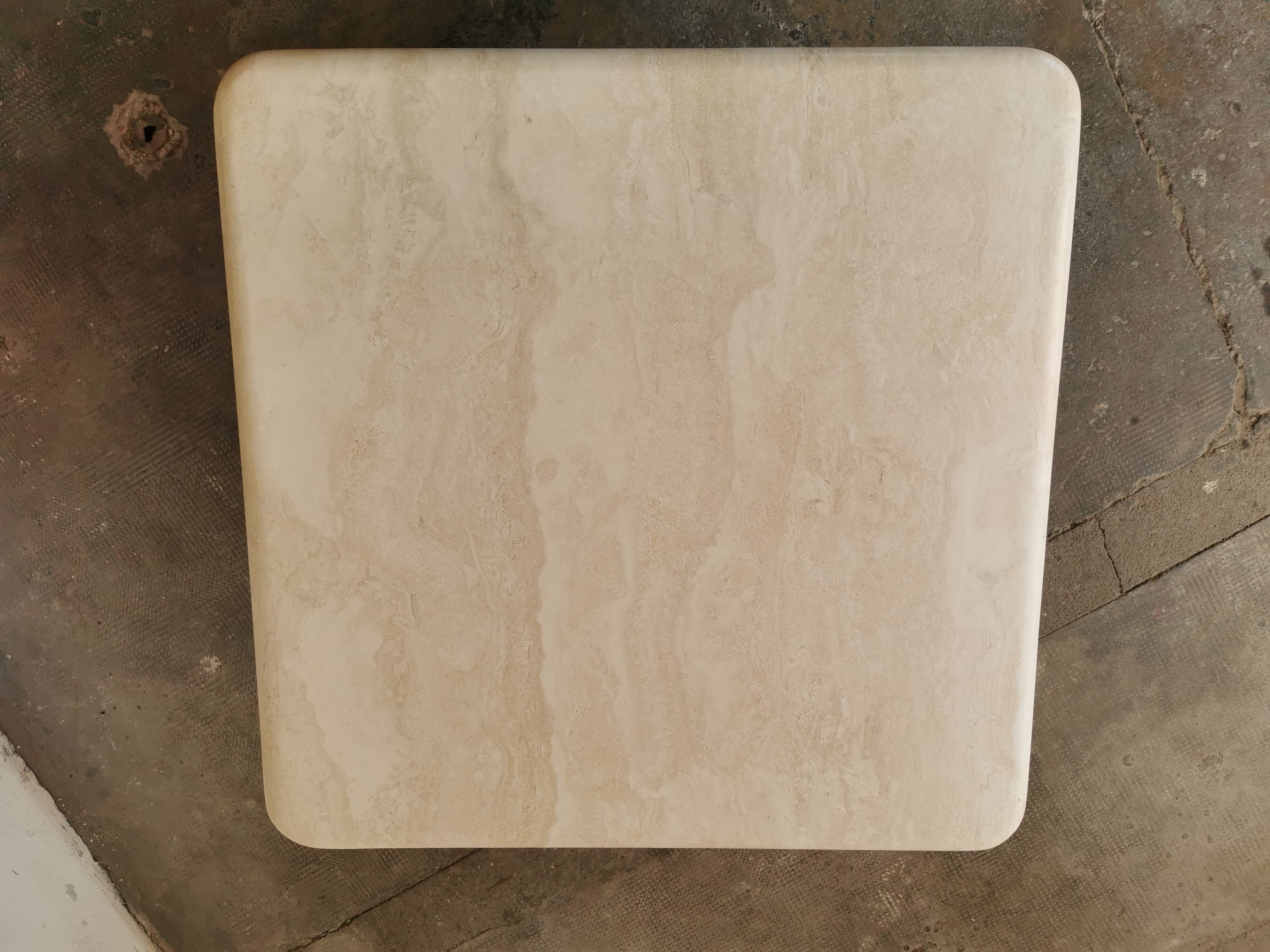 Square travertine coffee table