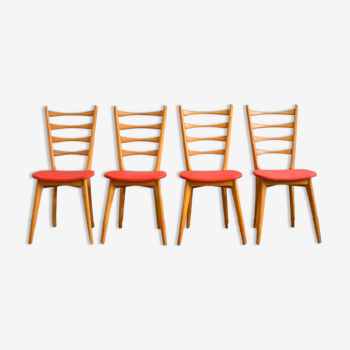 Suite of 4 vintage chairs 1960s