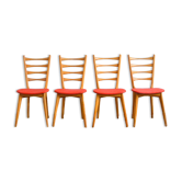Suite of 4 vintage chairs 1960s
