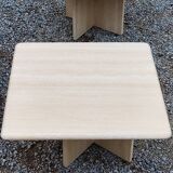 Set of 3 travertine trundle coffee tables from the 70s