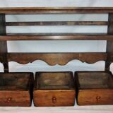Curved wooden wall shelf storage drawers 69 cm