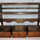 Curved wooden wall shelf storage drawers 69 cm