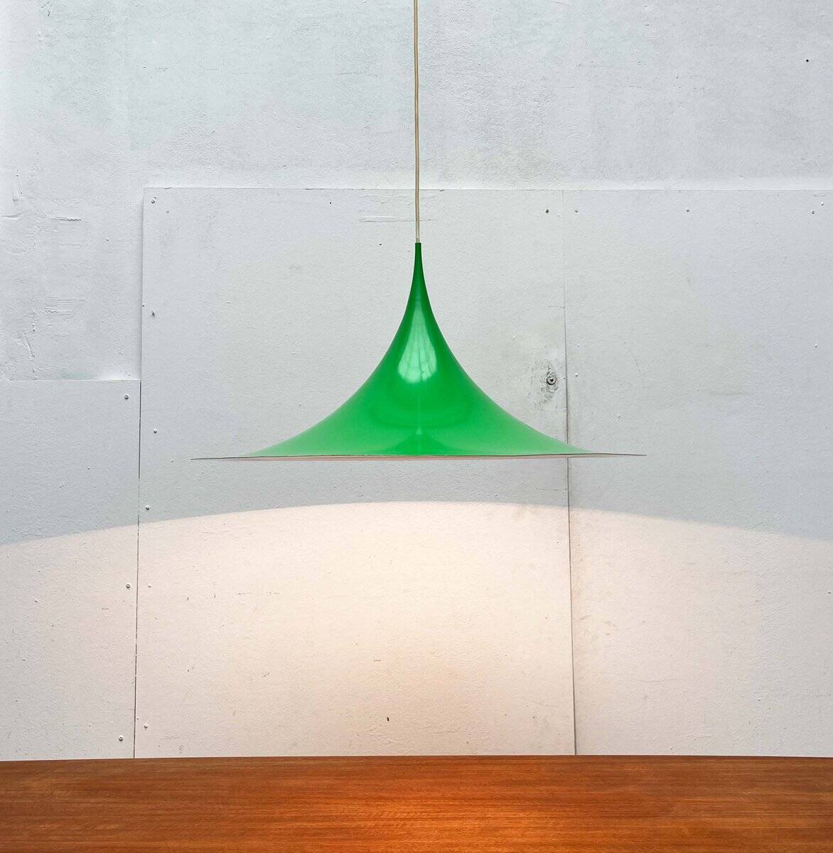 Semi-model tulip pendant lamp green space Danish mid-century by Claus Bondrup and Torsten Thorup for Fog & Mørup, 1960s, set of 2