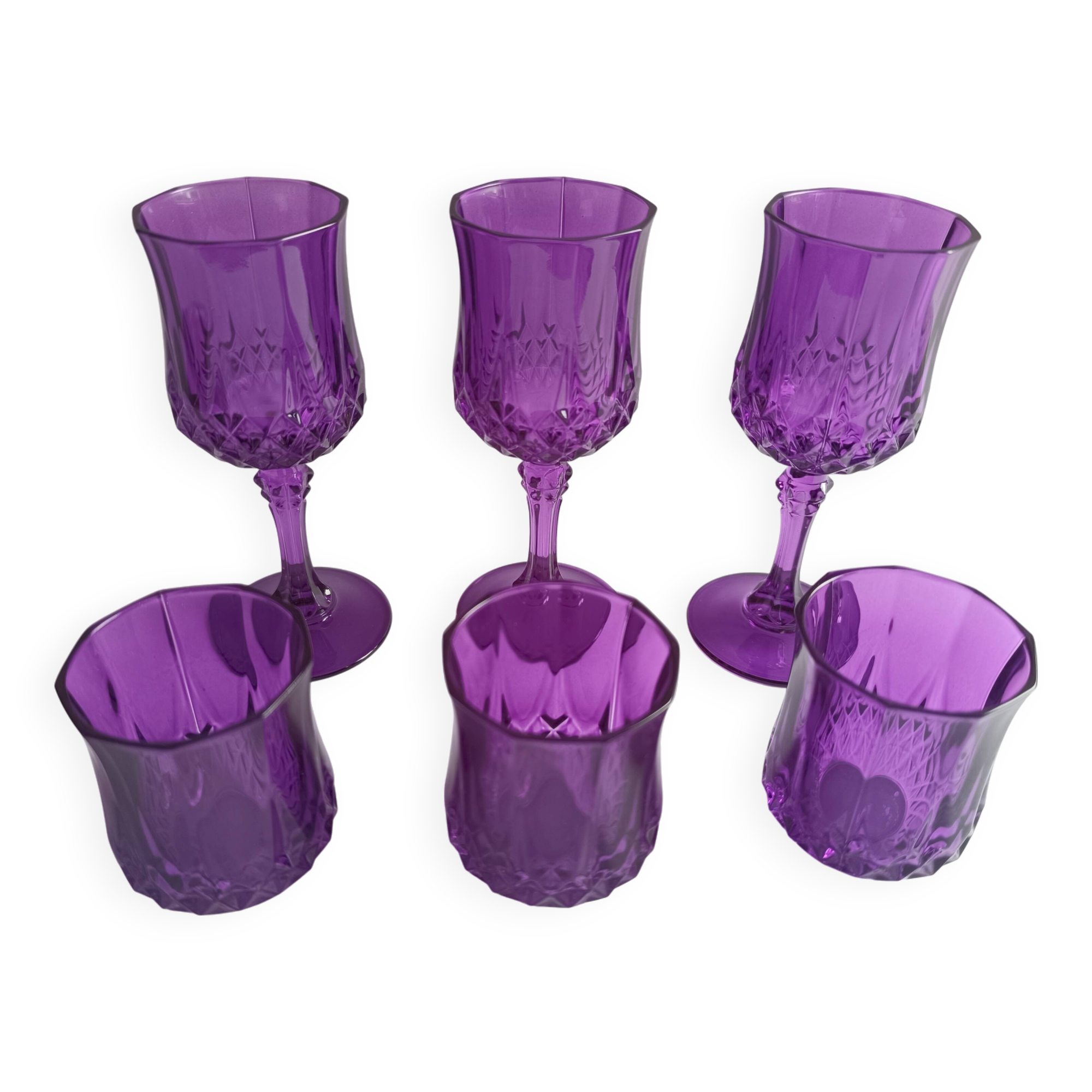 Longchamp Crystal d'Arques purple glasses