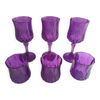 Longchamp Crystal d'Arques purple glasses